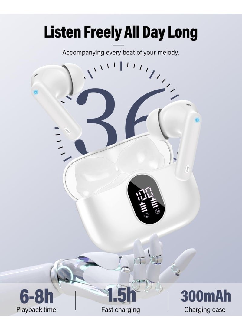 KVLA True Wireless Earbuds Bluetooth 5.4, 40H Playtime, 10Min Fast Charge, ENC 4-Mic Clear Calls, Touch Control, IPX6 Waterproof, Immersive Sound, Lightweight In-Ear Headphones - Image 2